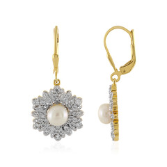 Pendientes en plata con Perla Freshwater