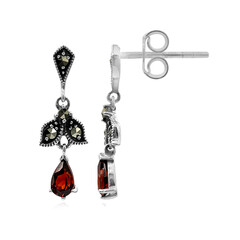 Pendientes en plata con Granate de Mozambique