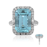 Anillo en oro con Aguamarina de Brasill AAA (AMAYANI)