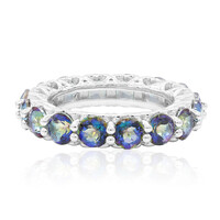 Anillo en plata con Cuarzo Místico azul