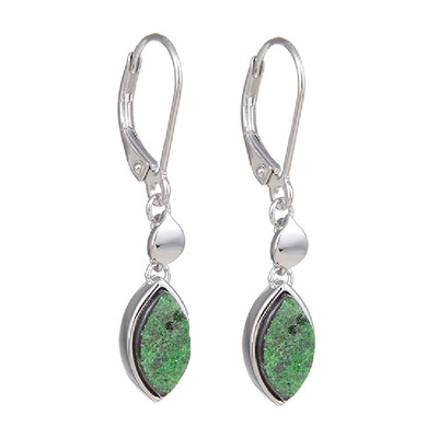 Pendientes en plata con Uvarovita