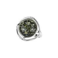 Anillo en plata con Ámbar báltico