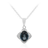 Collar en plata con Topacio azul de Londres