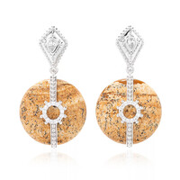 Pendientes en plata con Jaspe Paisaje (Dallas Prince Designs)