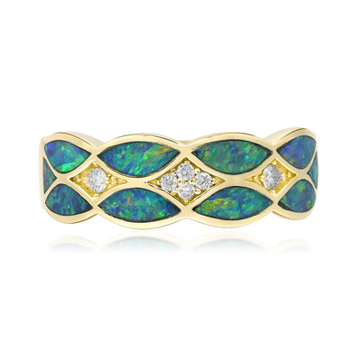 Anillo en oro con Ópalo negro de Lightning Ridge (CIRARI)