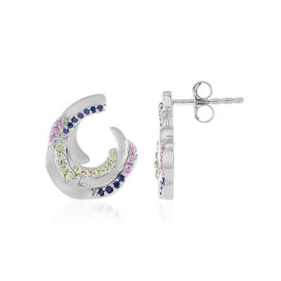 Pendientes en plata con Zafiro verde (de Melo)