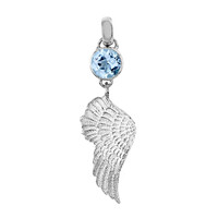 Colgante en plata con Topacio azul cielo