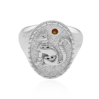Anillo en plata con Citrino mandarina