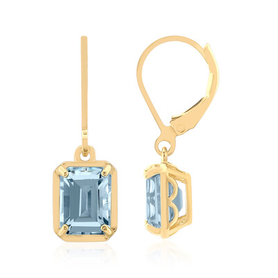 Pendientes en plata con Topacio azul cielo