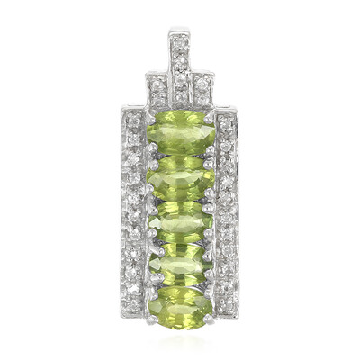 Colgante en plata con Zafiro verde AAA