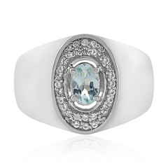 Anillo en plata con Aguamarina