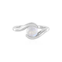 Anillo en plata con Piedra de Luna arcoíris