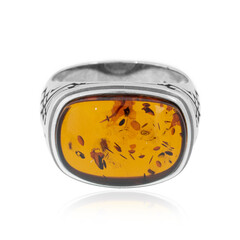 Anillo en plata con Ámbar báltico
