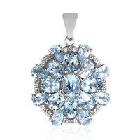 Colgante en plata con Topacio azul cielo