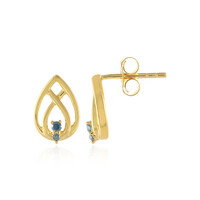 Pendientes en plata con Diamante azul I3