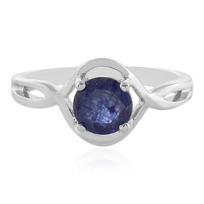 Anillo en plata con Zafiro azul de Madagascar