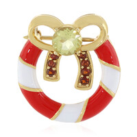 Broche en plata con Cuarzo del Ouro Verde