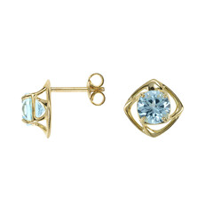 Pendientes en oro con Topacio azul cielo