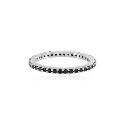 Anillo en plata con Espinela negra
