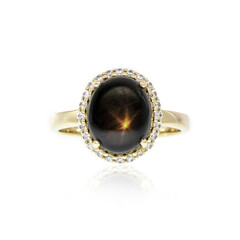 Anillo en oro con Zafiro estrella negra
