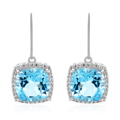 Pendientes en plata con Topacio azul cielo