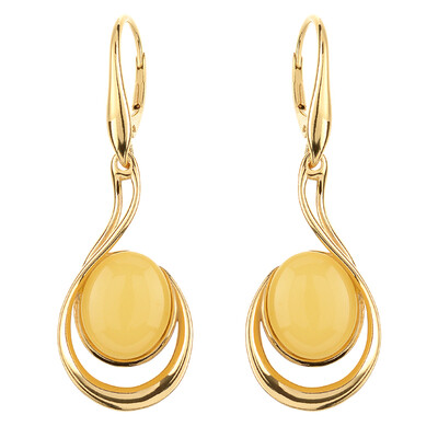 Pendientes en plata con Ámbar báltico Milky (dagen)