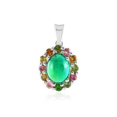 Colgante en plata con Ópalo verde de Etiopia