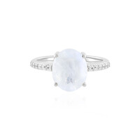 Anillo en plata con Piedra de Luna arcoíris