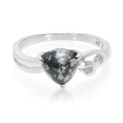 Anillo en plata con Obsidiana Copo de Nieve