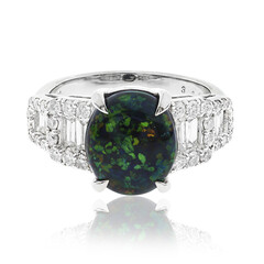 Anillo en platino con Ópalo negro (CIRARI)