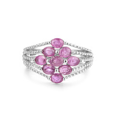 Anillo en plata con Rubí de Mozambique