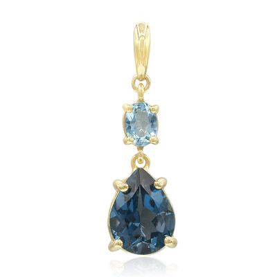 Colgante en oro con Topacio azul de Londres