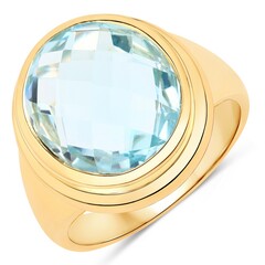 Anillo en plata con Topacio azul cielo