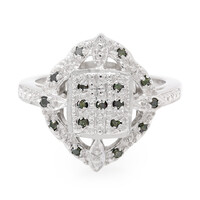 Anillo en plata con Diamante verde esmeralda