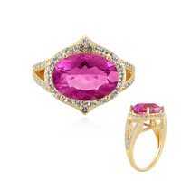 Anillo en plata con Fluorita rosa de México