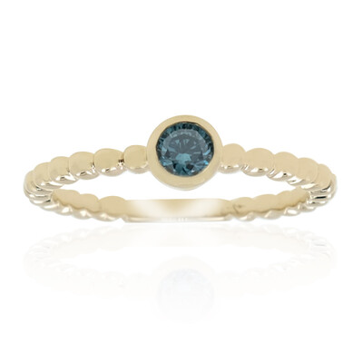 Anillo en oro con Diamante azul SI2  (de Melo)