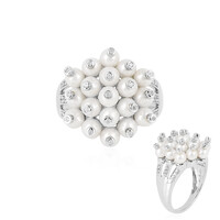 Anillo en plata con Perla blanca Freshwater (de Melo)