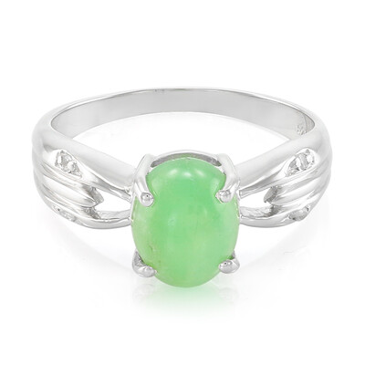 Anillo en plata con Crisoprasa imperial
