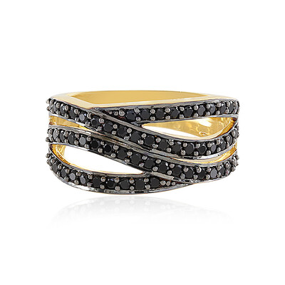 Anillo en plata con Espinela negra
