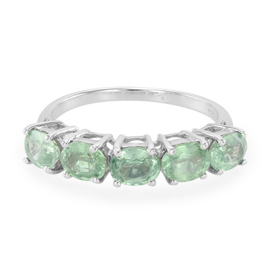 Anillo en plata con Cianita menta
