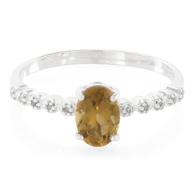 Anillo en plata con Cuarzo champán