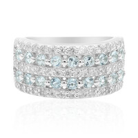 Anillo en plata con Topacio azul cielo