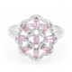 Anillo en plata con Zafiro de Ceilán rosa