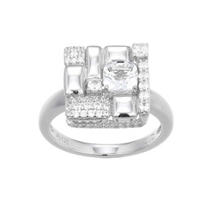 Anillo en plata con Topacio blanco (Adela Silber)