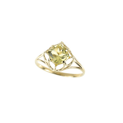 Anillo en oro con Cuarzo del Ouro Verde (dagen)