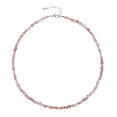 Collar en plata con Cuarzo Fresa