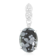 Colgante en plata con Obsidiana Copo de Nieve