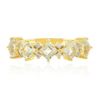 Anillo en plata con Amatista verde