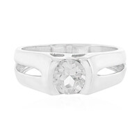 Anillo de hombre en plata con Cuarzo blanco