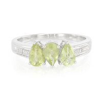 Anillo en plata con Turmalina cuprífera